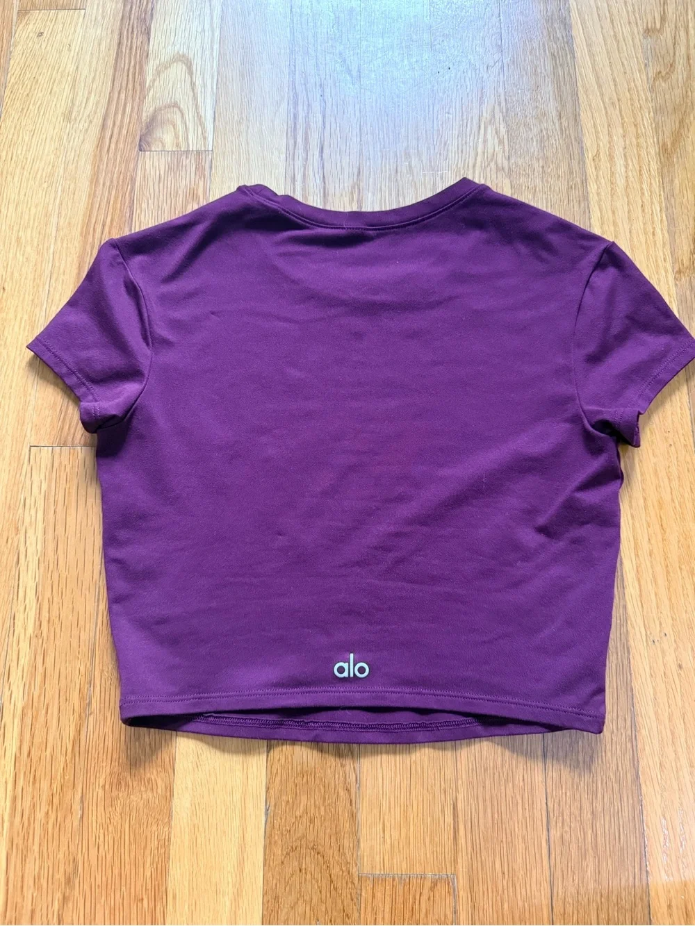 Alo Alosoft Crop Finesse Short Sleeve Burgundy